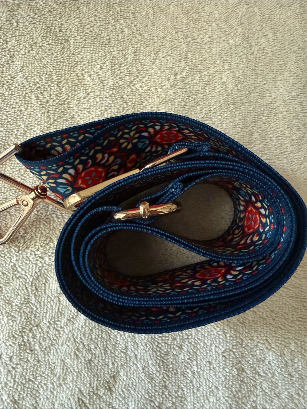 Guitar purse bag strap floral Bohemian pattern NWOT w/ pouch - Picture 13 of 14